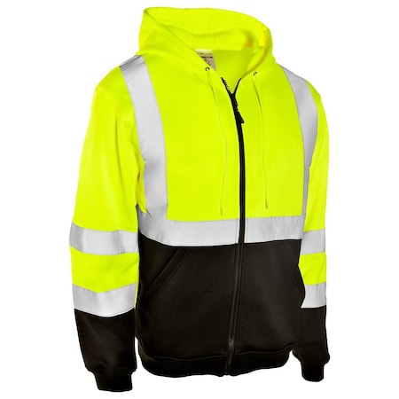 Kishigo 4X, Lime, Class 3, Hoodie Sweatshirt With Zipper JS102-4X